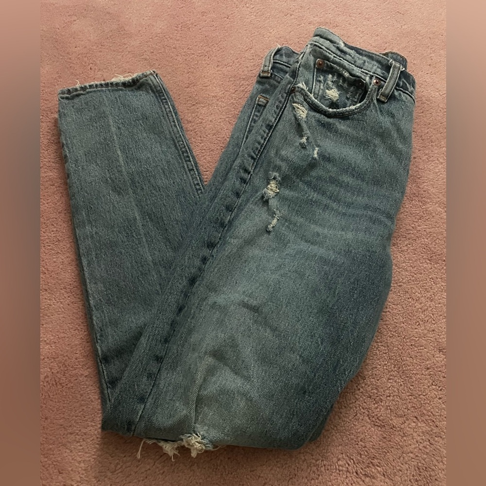Abercrombie & Fitch Blue High Rise Jeans (The Skinny) - Picture 2 of 4